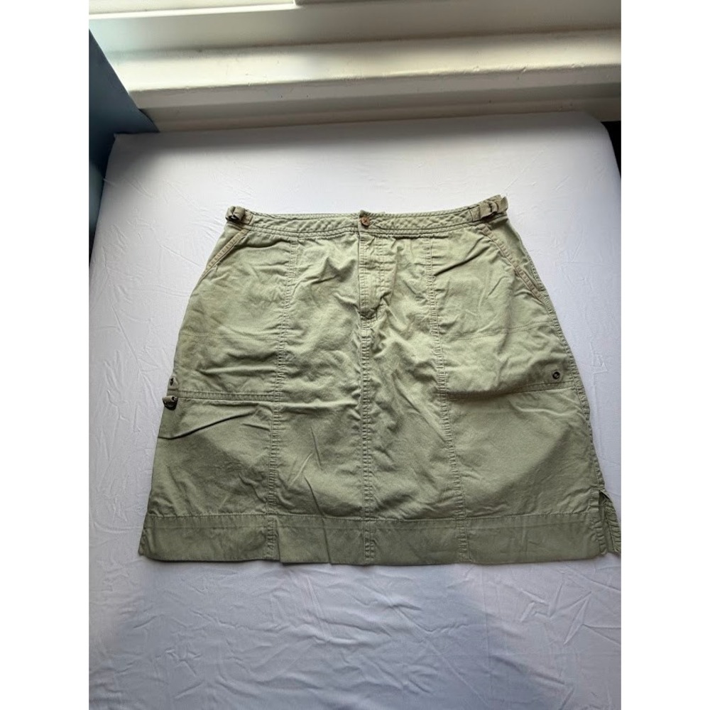 Y2K Gorpcore Women's La Cabana Cargo Mini Skirt Sage Green Cotton  Size 14